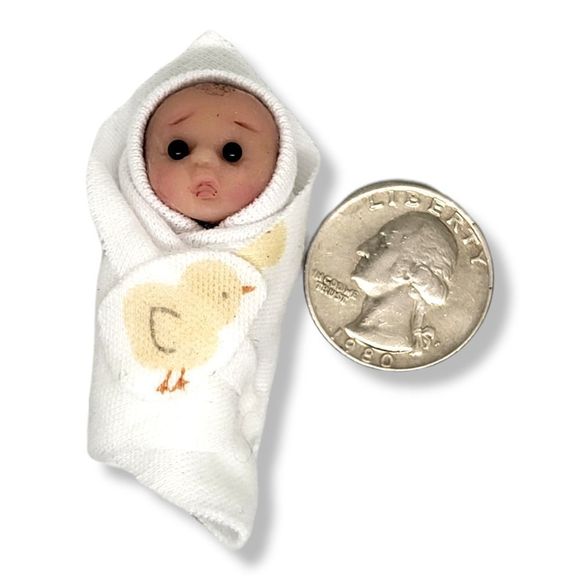 Handmade in England Micro Swaddled Baby Doll - Picture 5 of 5